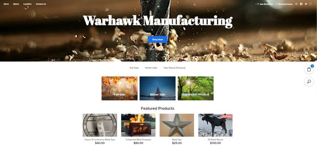 Warhawk Manufacturing Website